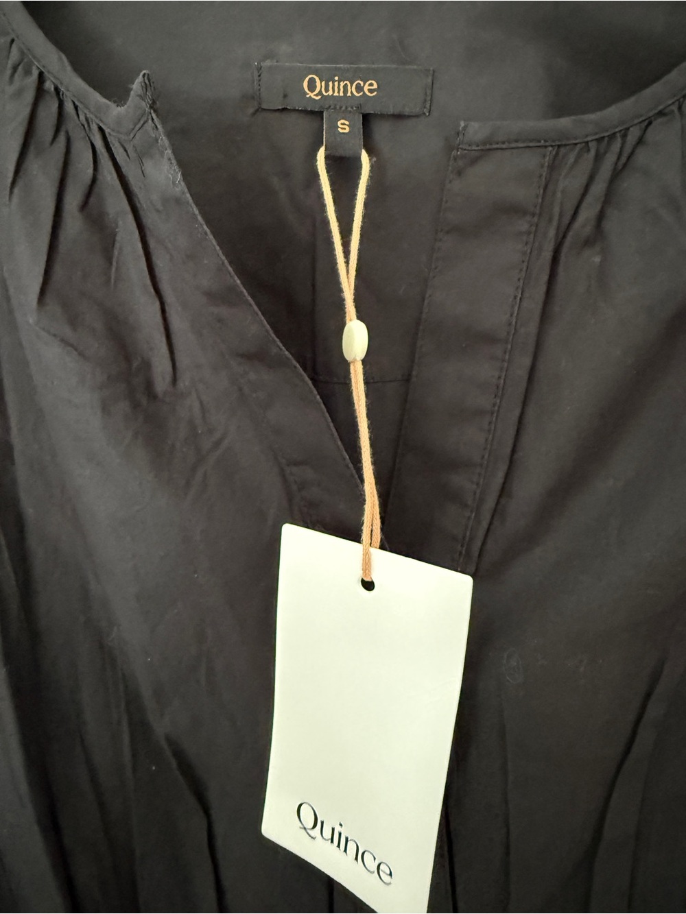 Quince 100% Organic Cotton Tiered Maxi Dress Black Current Retail $70 Small NWT - Picture 3 of 13